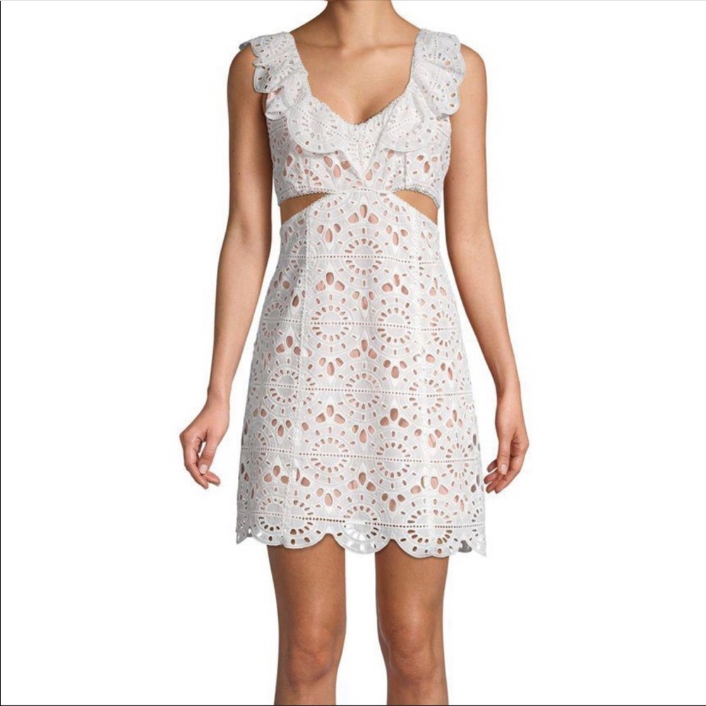 Red Carter Eyelet Cutout Dress